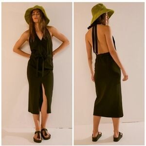 Free People free-est Randi Midi Dress Black XS NEW!
